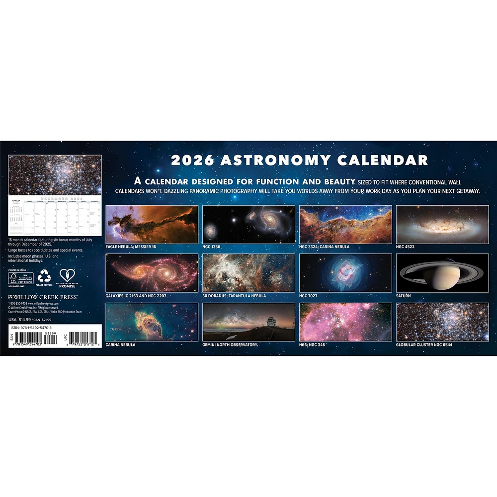 Astronomy Panoramic 2026 Slim Calendar - Online Exclusive
