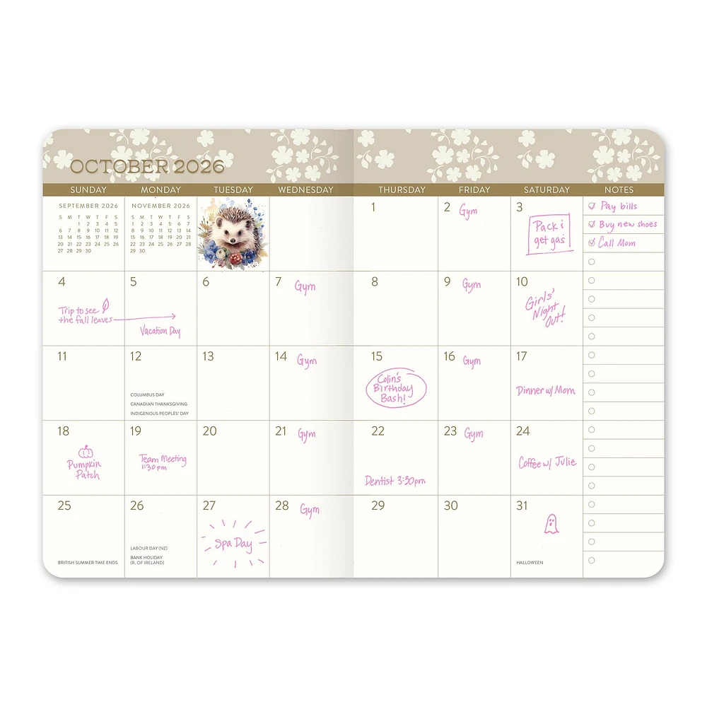 Hedgehog 2026 Monthly Exclusive Pocket Planner