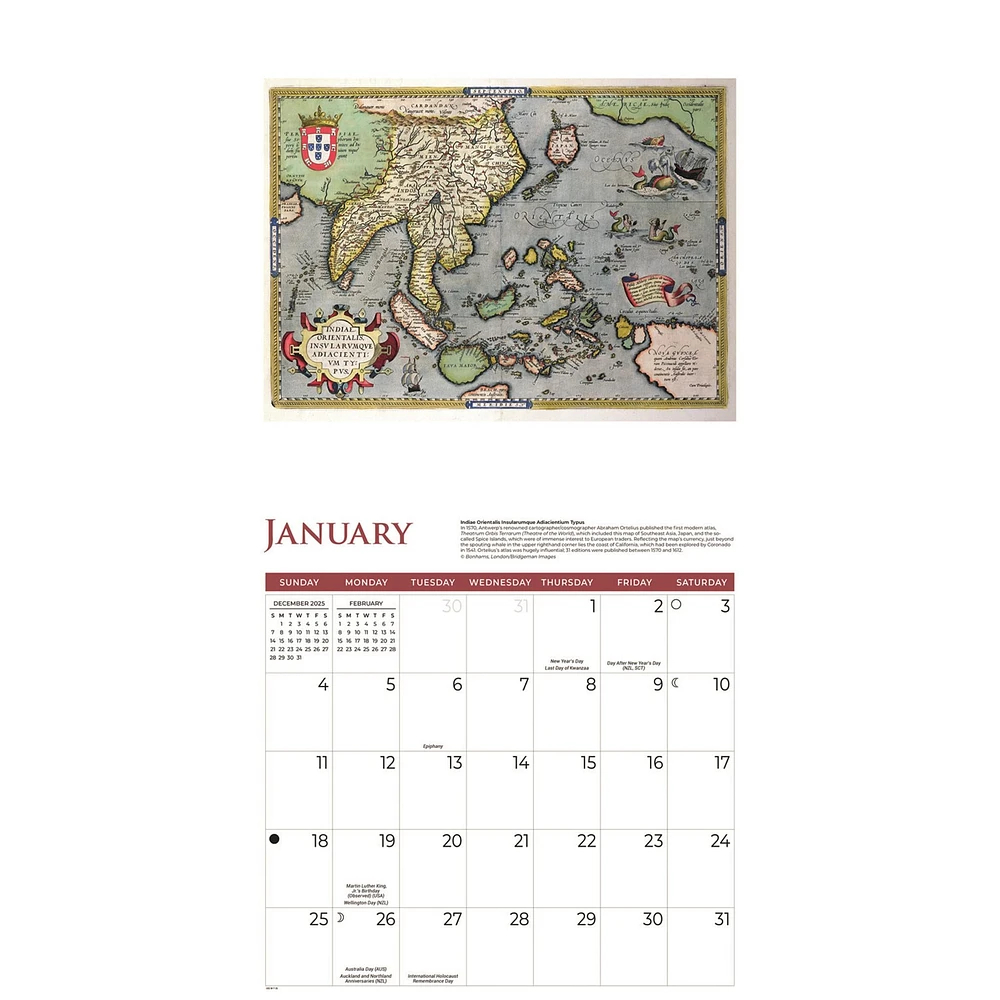 Antique Maps 2026 Wall Calendar