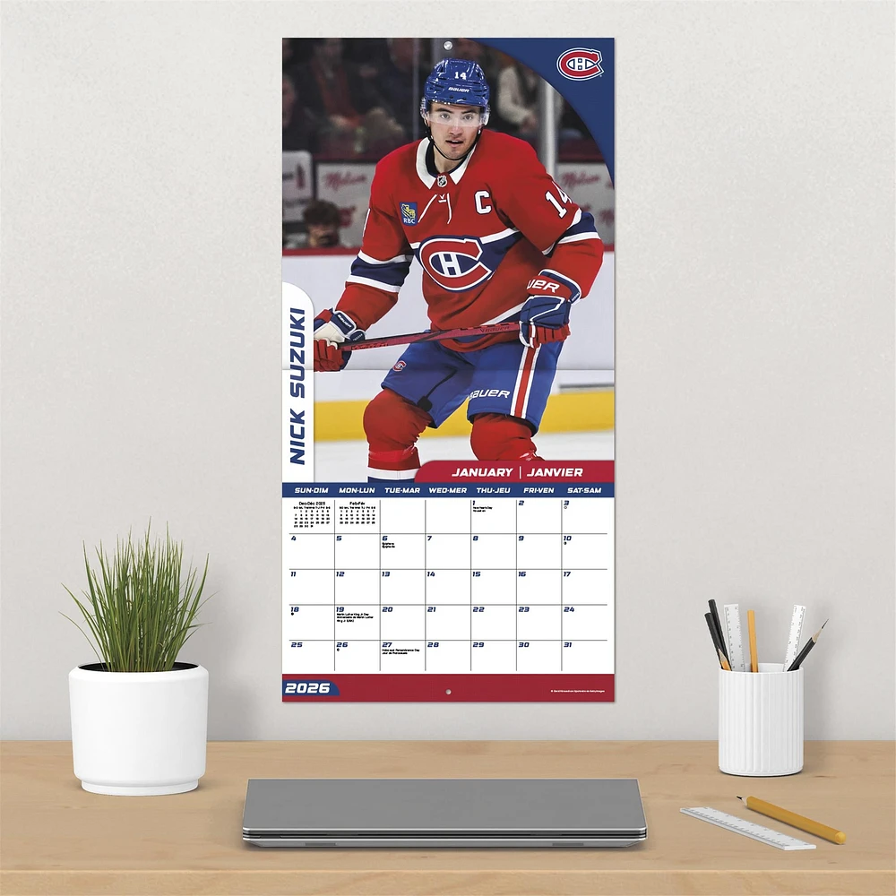 NHL Montreal Canadiens Bilingual 2026 Wall Calendar
