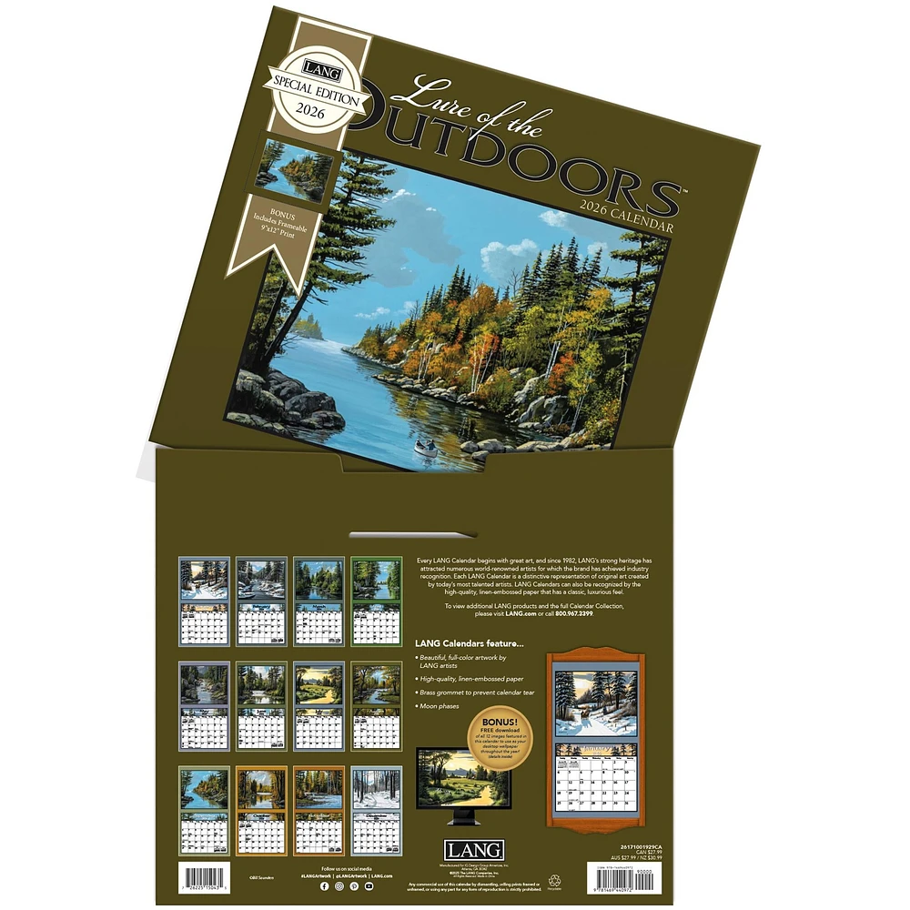 Lure Of The Outdoors 2026 Special Edition Wall Calendar with Print
