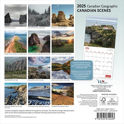 Canadian Scenes Can Geo Medium Mini 2025 Calendar