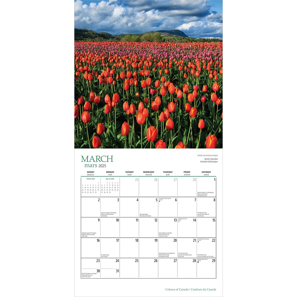 Colours Of Canada Medium Mini 2025 Calendar