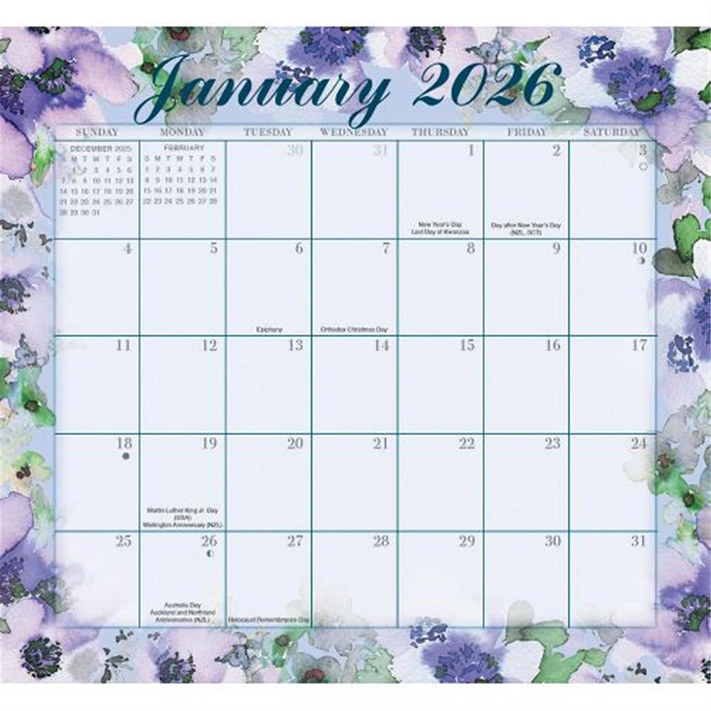 Floral Jumbo Magic Grip 2025-2026 Wall Calendar