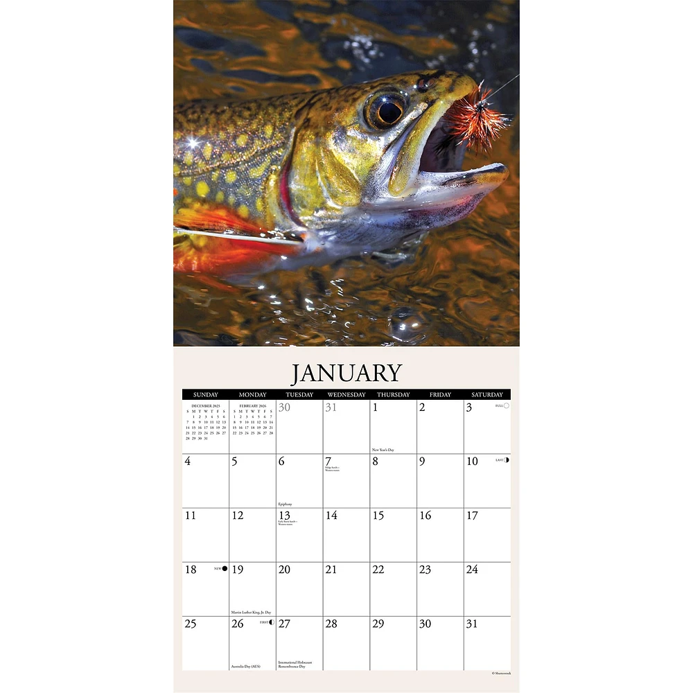 Anglers 2026 Wall Calendar