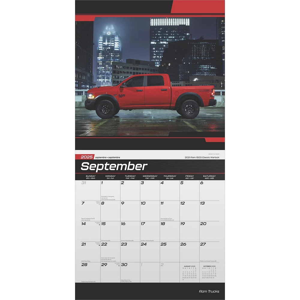 Ram Trucks Wall 2025 Calendar