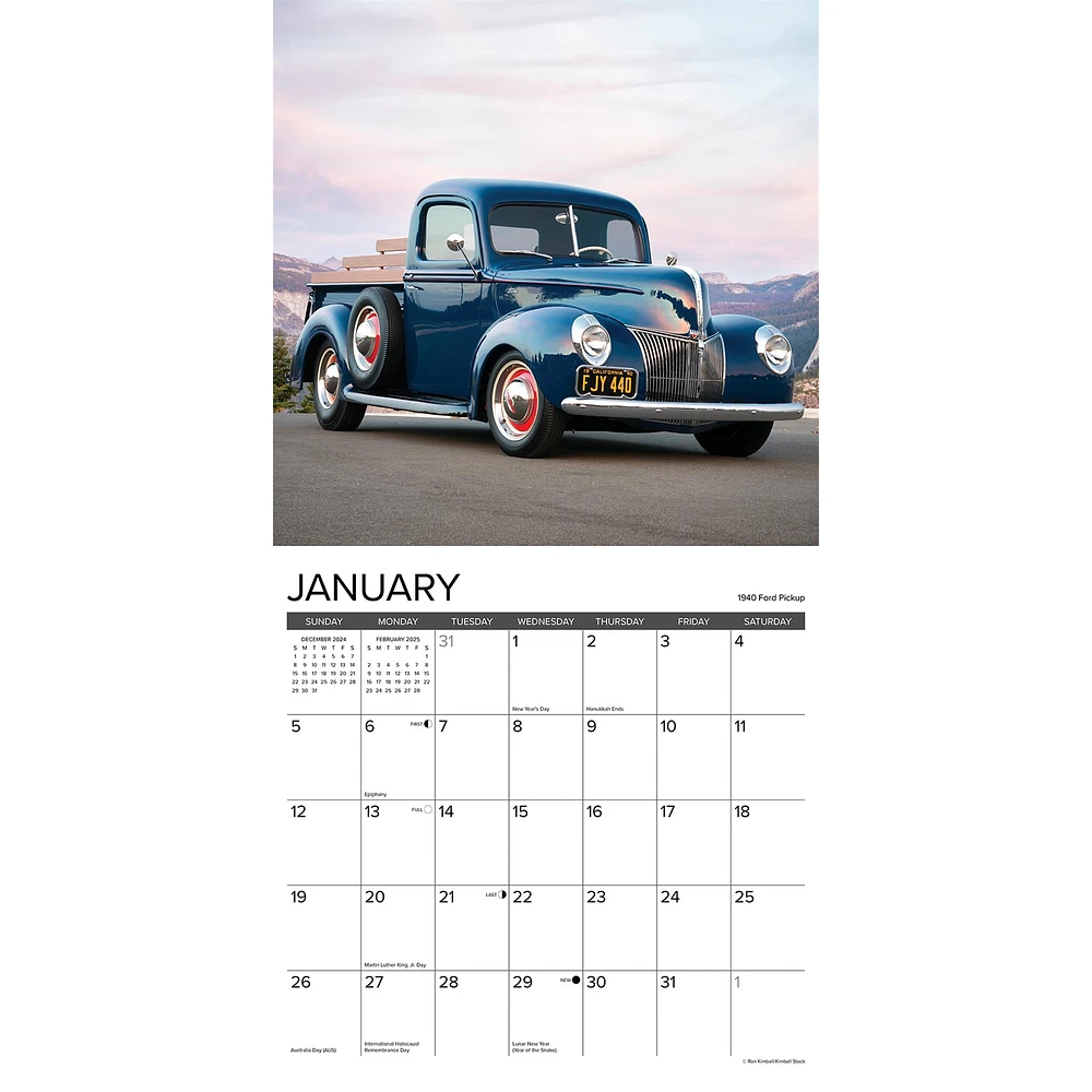 Classic Cars And Trucks Wall 2025 Calendar - Online Exclusive