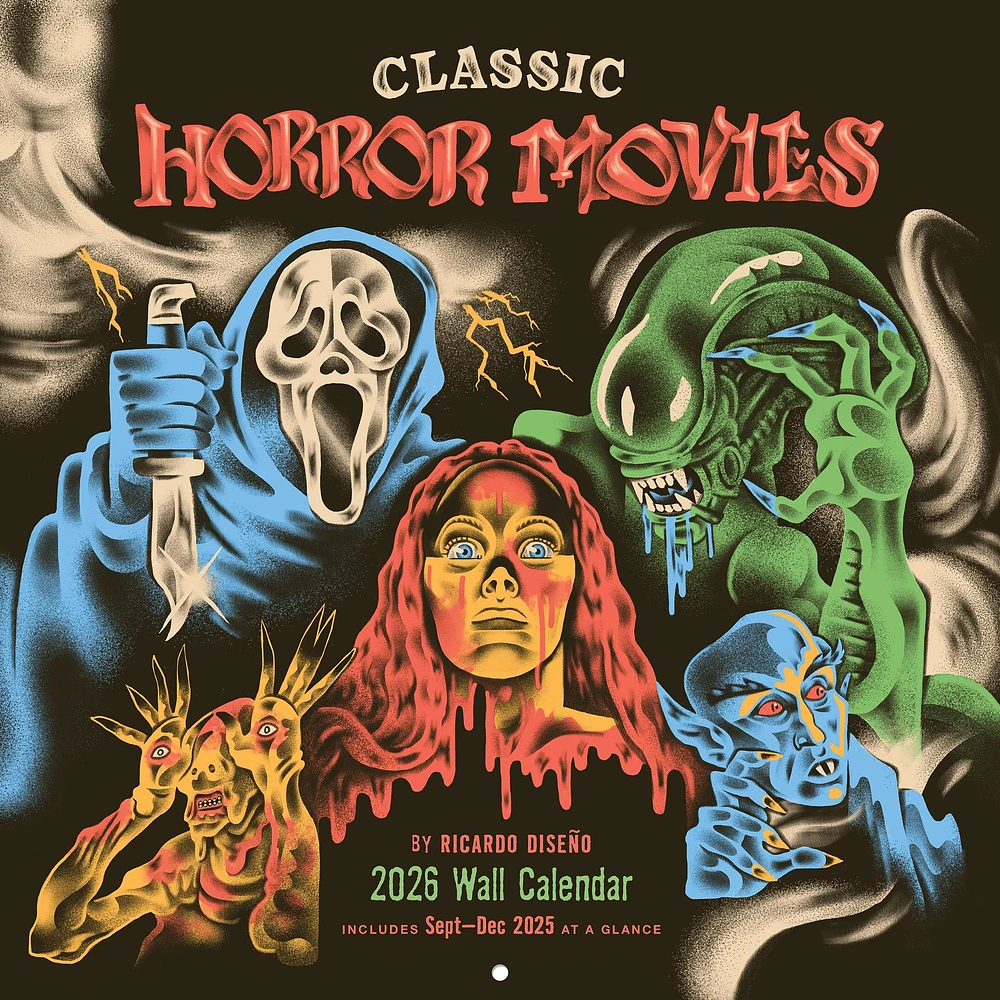 Classic Horror Movies 2026 Wall Calendar - Online Exclusive