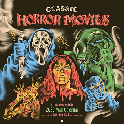 Classic Horror Movies 2026 Wall Calendar - Online Exclusive