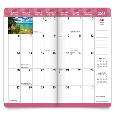 Tropical Islands 2 Yr Pocket Planner 2025 Calendar