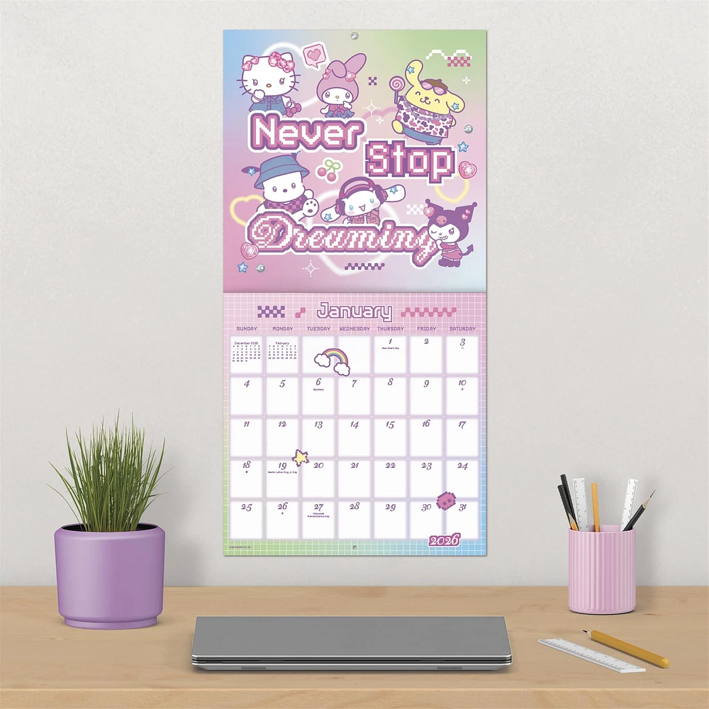 Hello Kitty And Friends Exclusive with Decal 2026 Deluxe Wall Calendar
