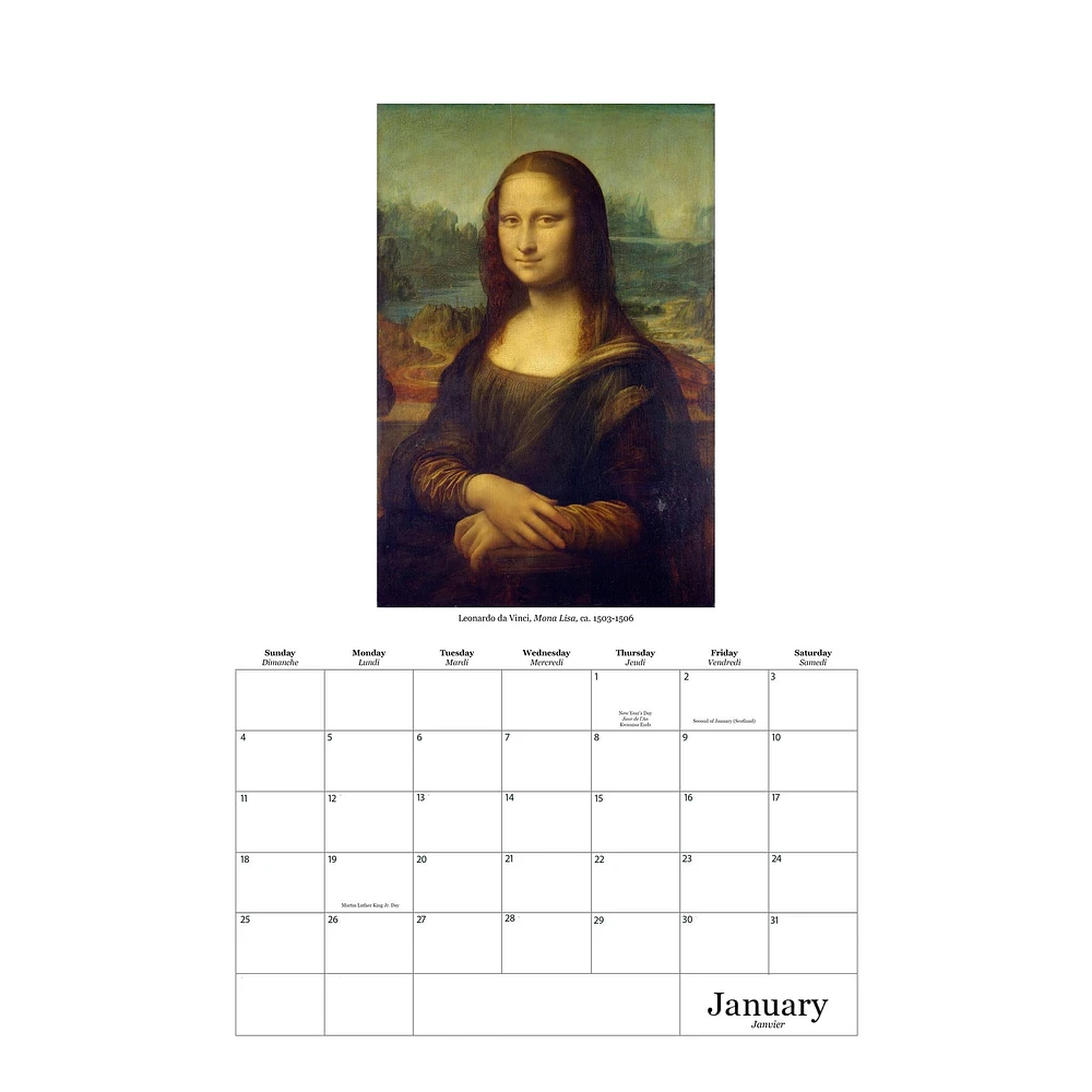 Most Famous Paintings Poster 2026 Calendar