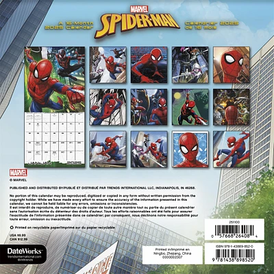 Spider Man Bilingual Mini 2025 Calendar