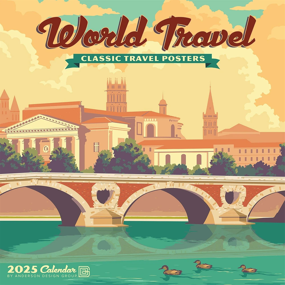 World Travel Classic Posters Wall 2025 Calendar