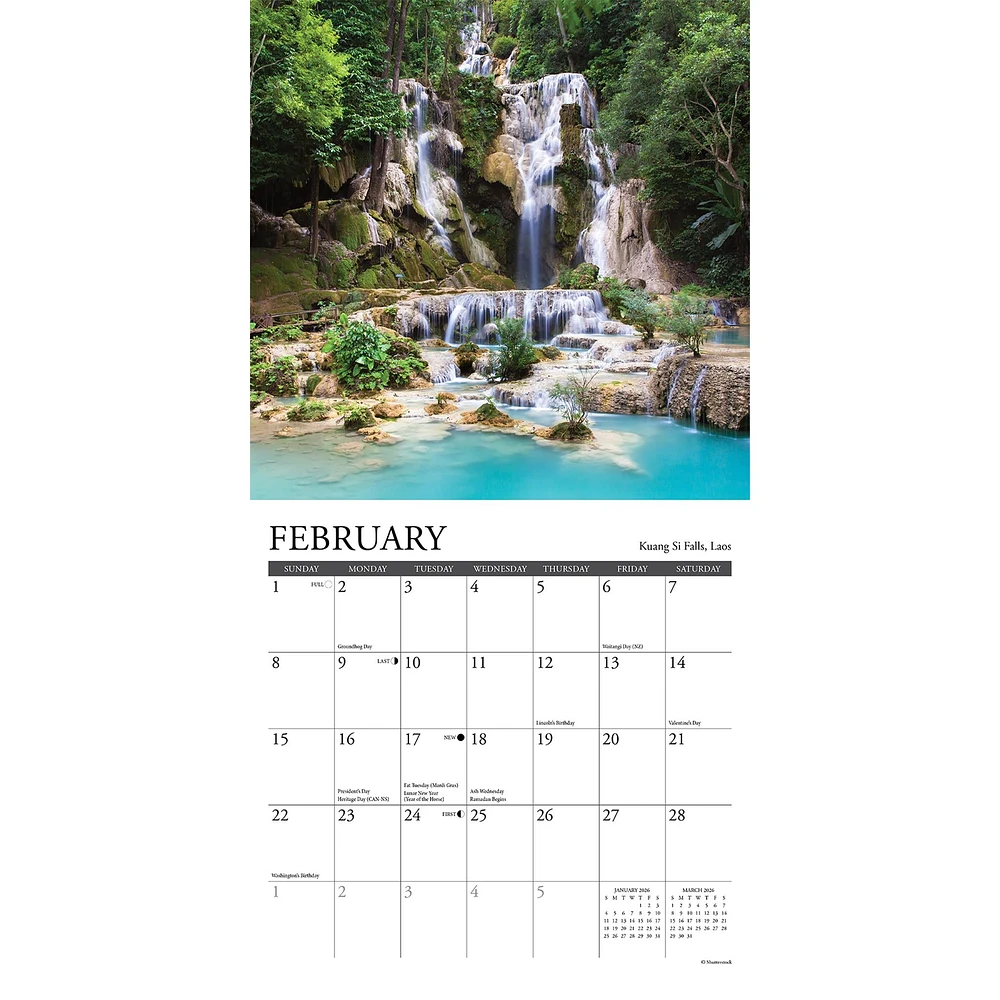 Waterfalls 2026 Mini Calendar - Online Exclusive