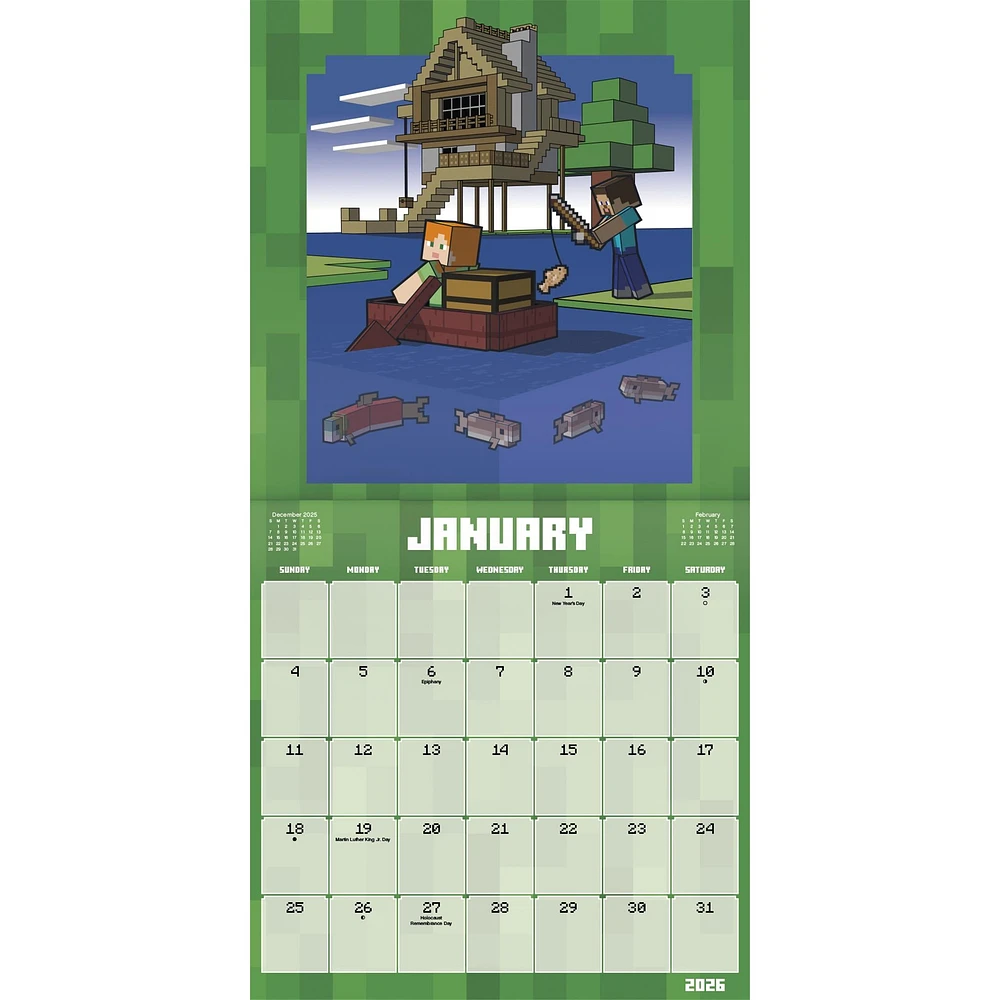 Minecraft Movie 2026 Wall Calendar