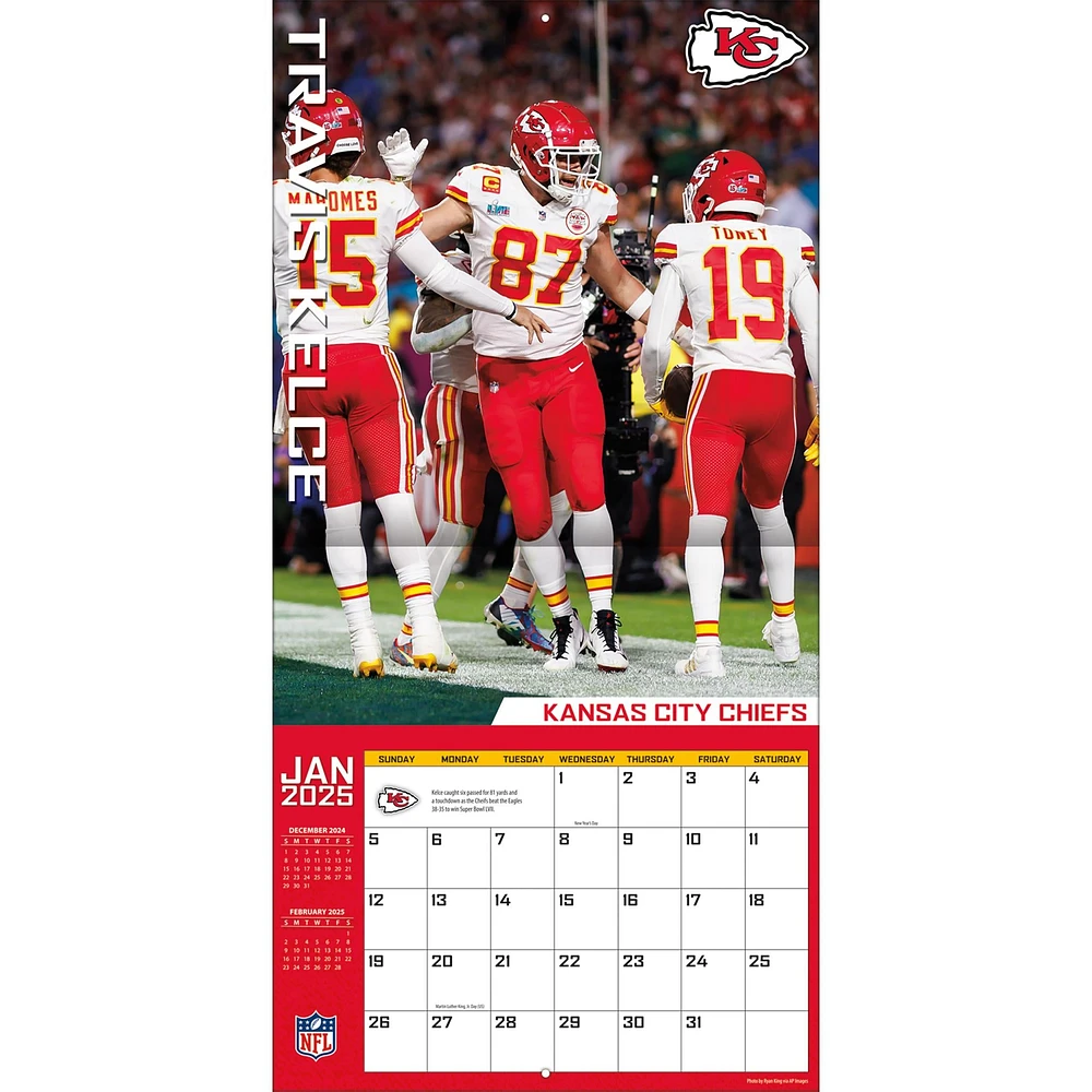 NFL Travis Kelce Kansas City Chiefs Wall 2025 Calendar