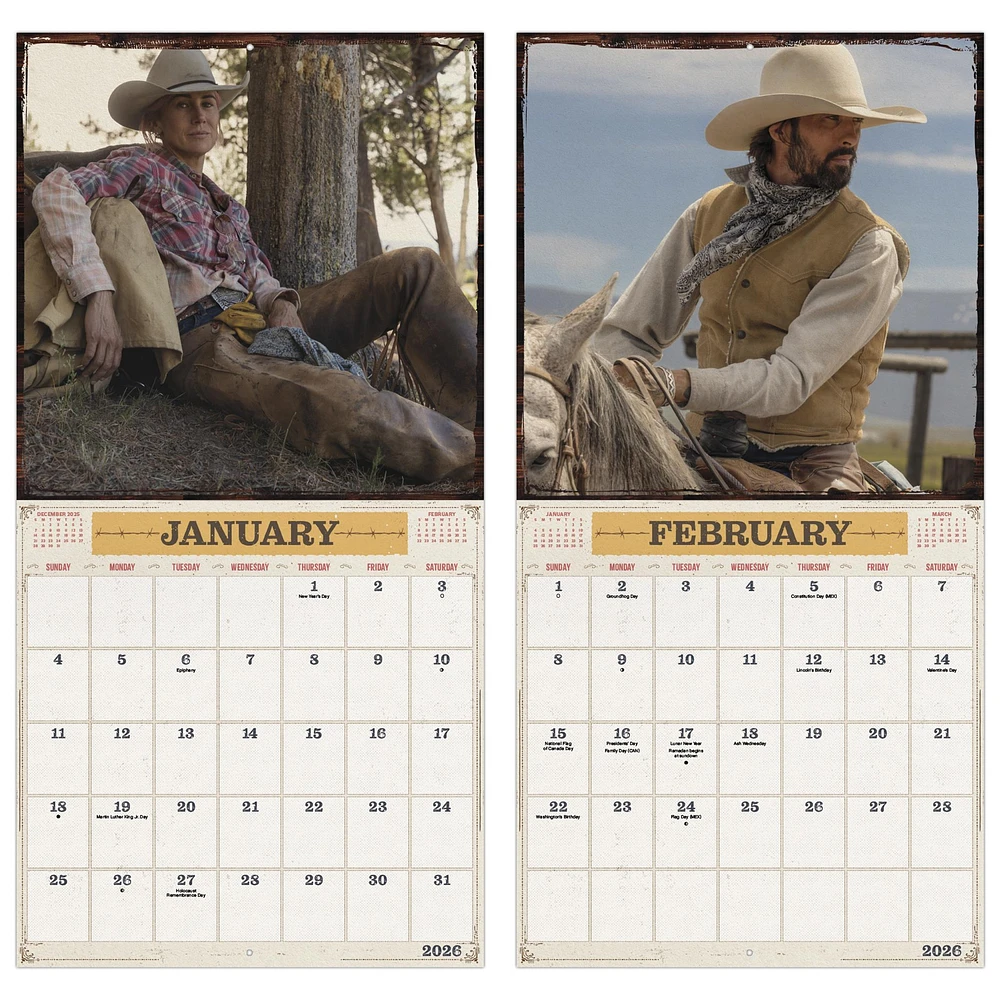 Yellowstone From The Bunkhouse 2026 Wall Calendar