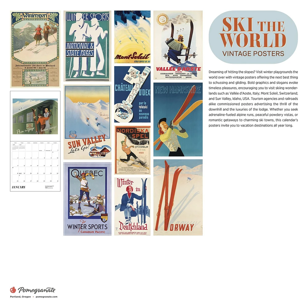 Ski The World 2026 Wall Calendar - Online Exclusive