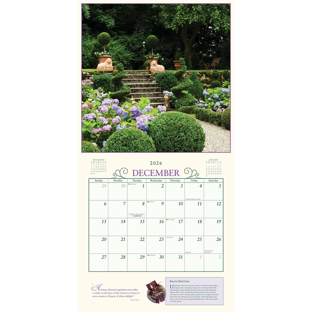 Secret Garden 2026 Wall Calendar