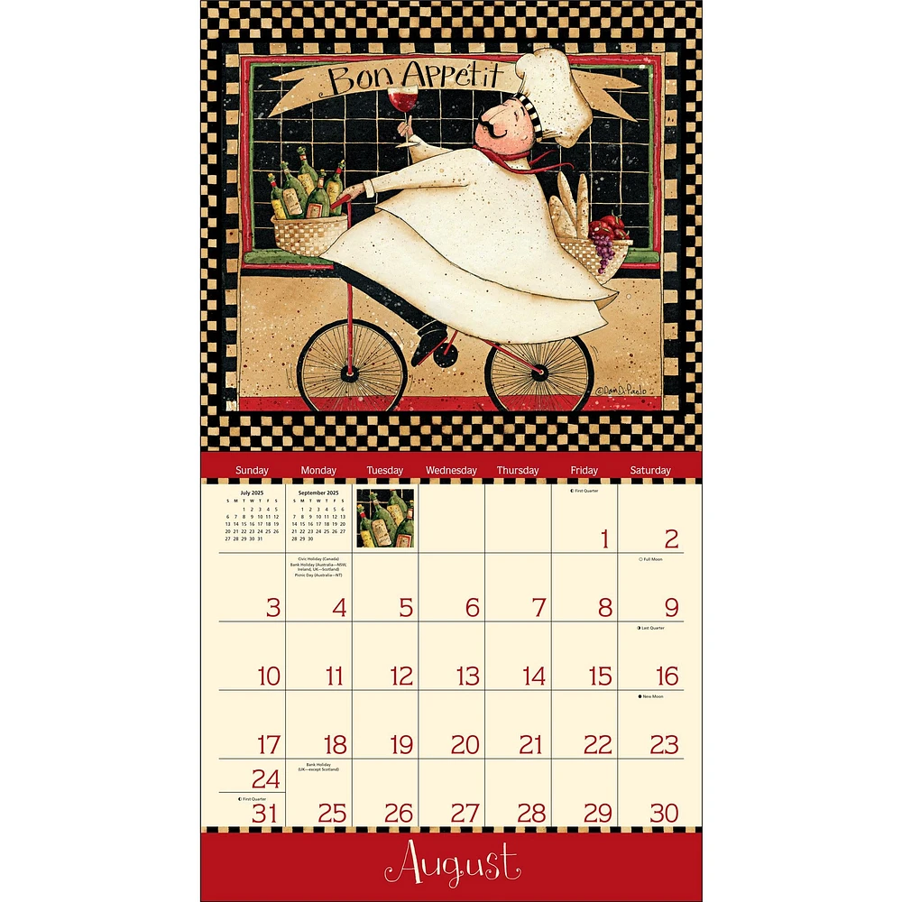 Home Is In The Kitchen Deluxe Wall 2025 Calendar