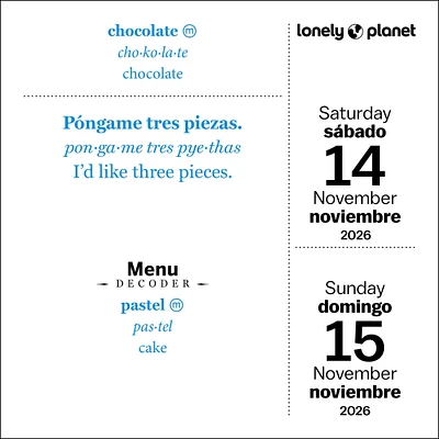 Lonely Planet: Spanish Phrasebook 2026 Box Calendar - Online Exclusive