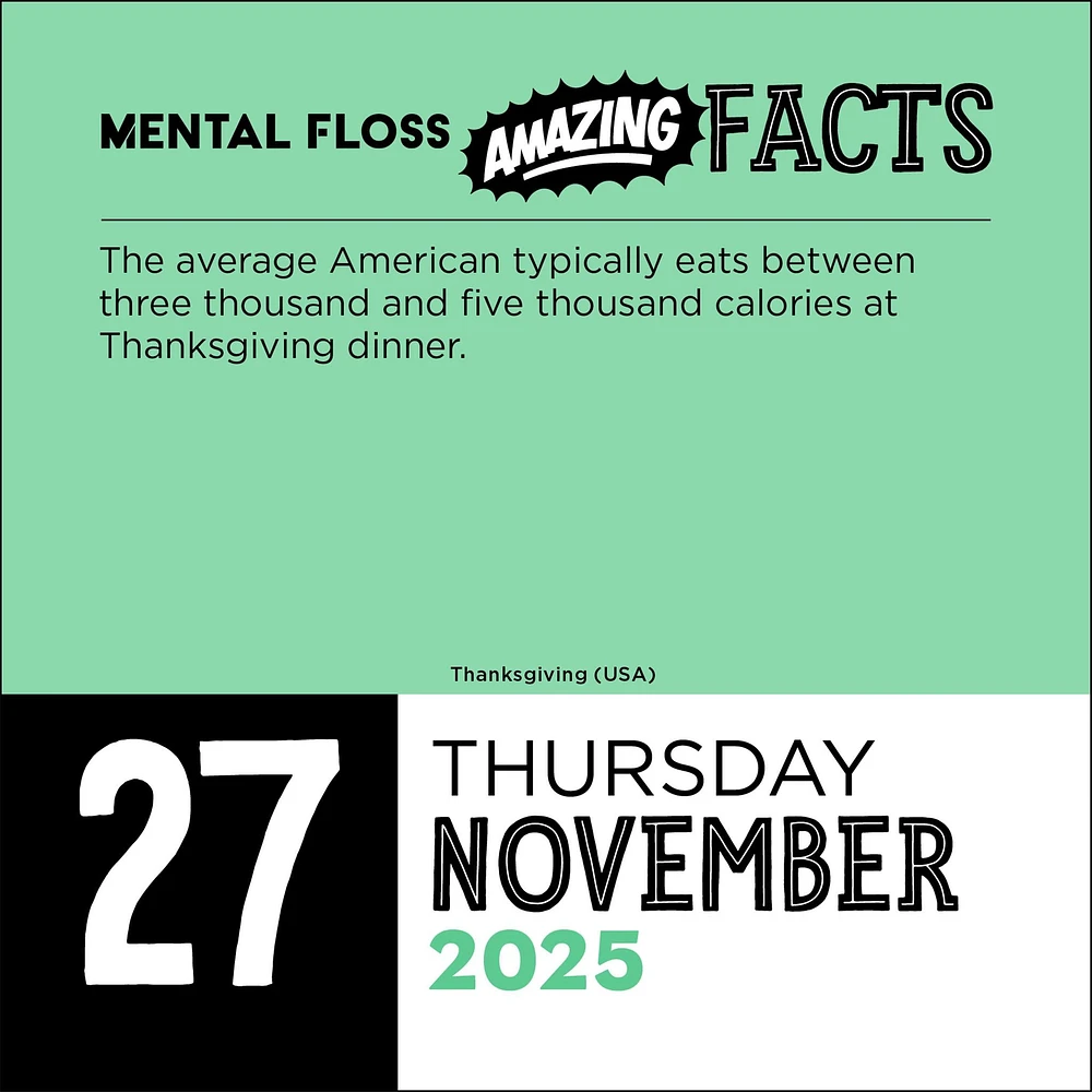 Amazing Facts From Mental Floss Box 2025 Calendar