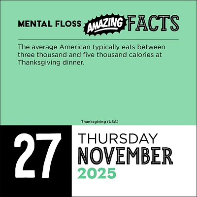 Amazing Facts From Mental Floss Box 2025 Calendar