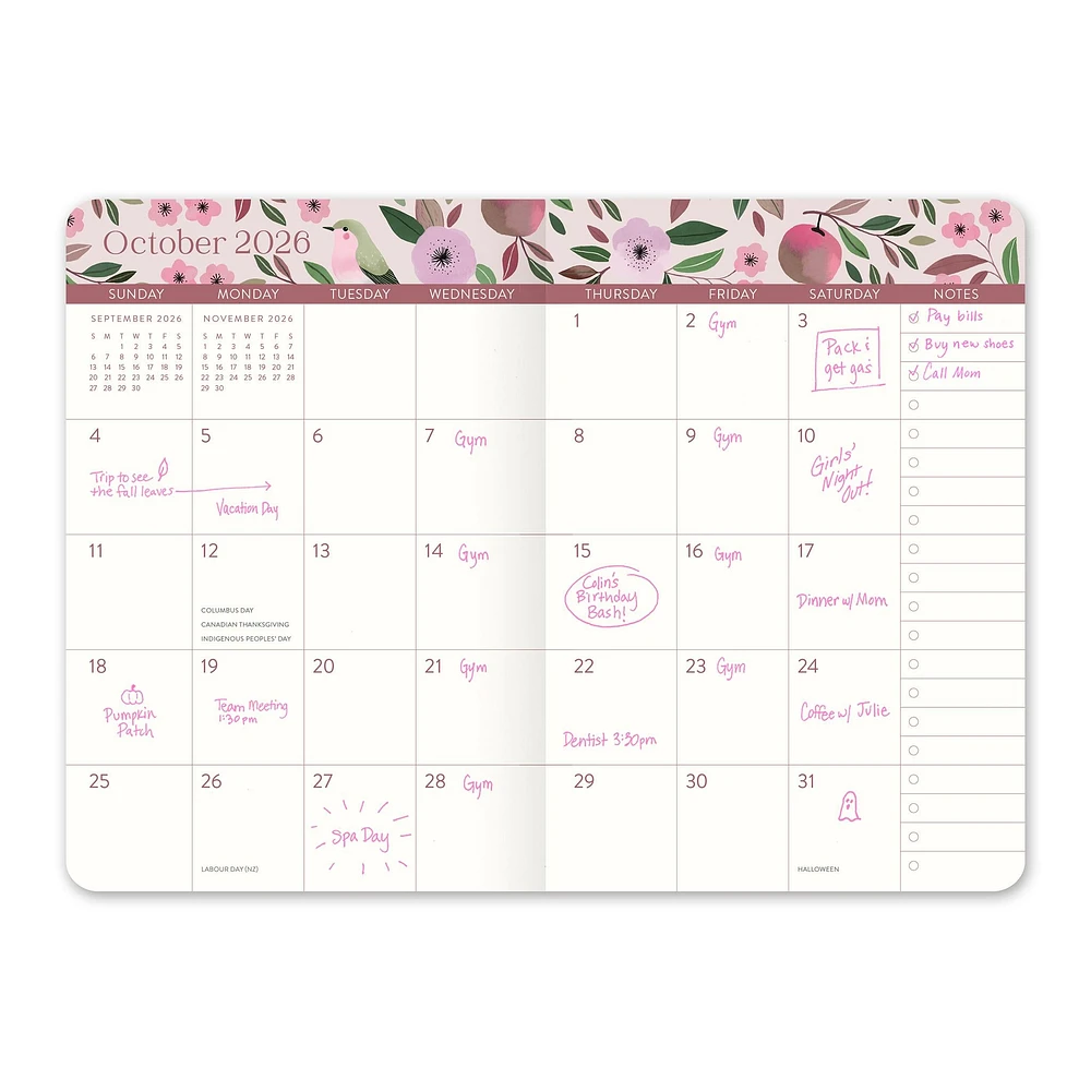 Birds and Blooms 2026 Monthly Pocket Planner Calendar - Online Exclusive