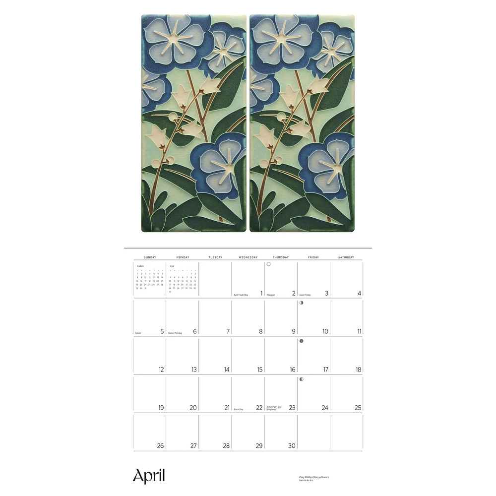 Arts And Crafts Tiles 2026 Wall Calendar - Online Exclusive