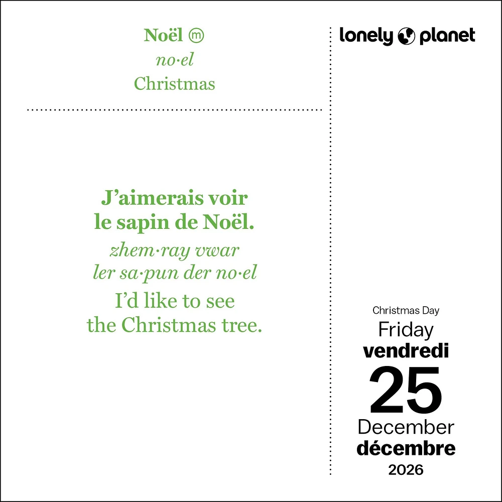 Lonely Planet: French Phrasebook 2026 Box Calendar - Online Exclusive