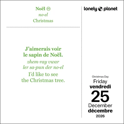 Lonely Planet: French Phrasebook 2026 Box Calendar - Online Exclusive