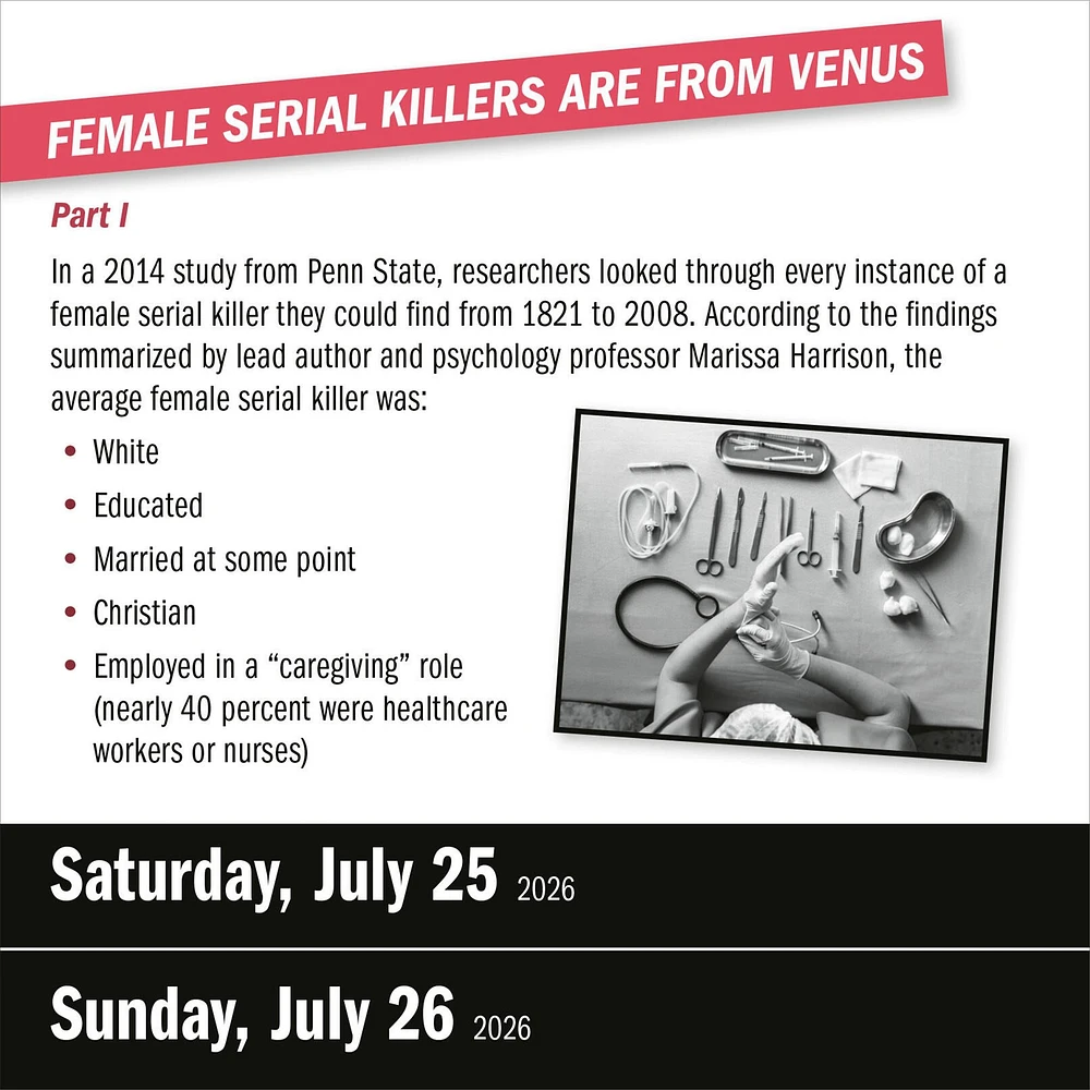 True Crime 365 2026 Box Calendar