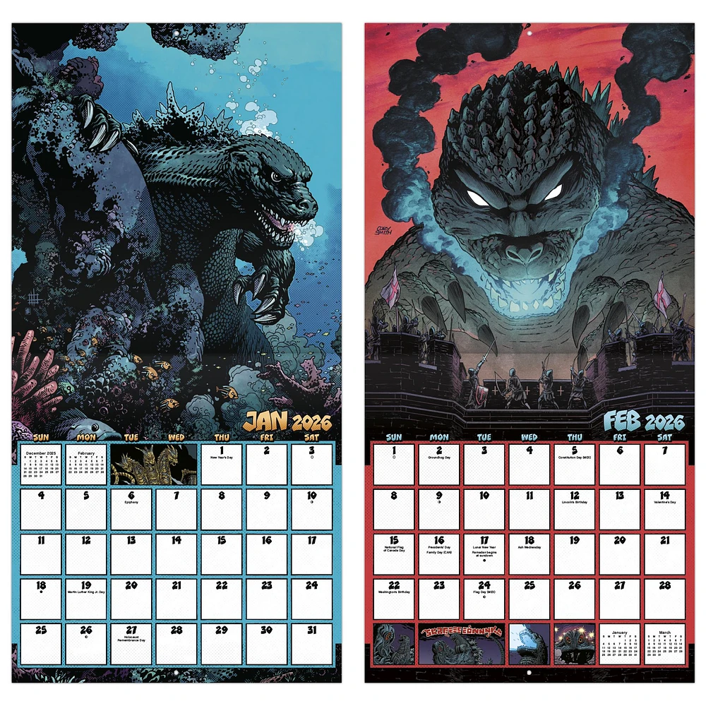 Godzilla Classic 2026 Wall Calendar - Online Exclusive