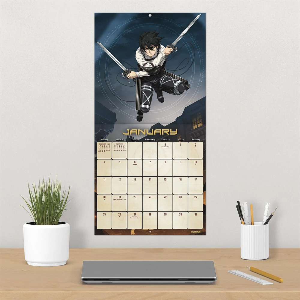 Attack On Titan 2026 Wall Calendar