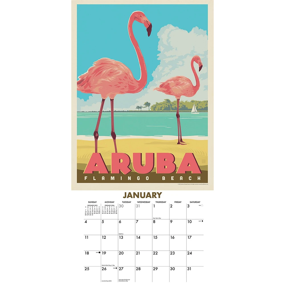 World Travel Classic Posters 2026 Wall Calendar
