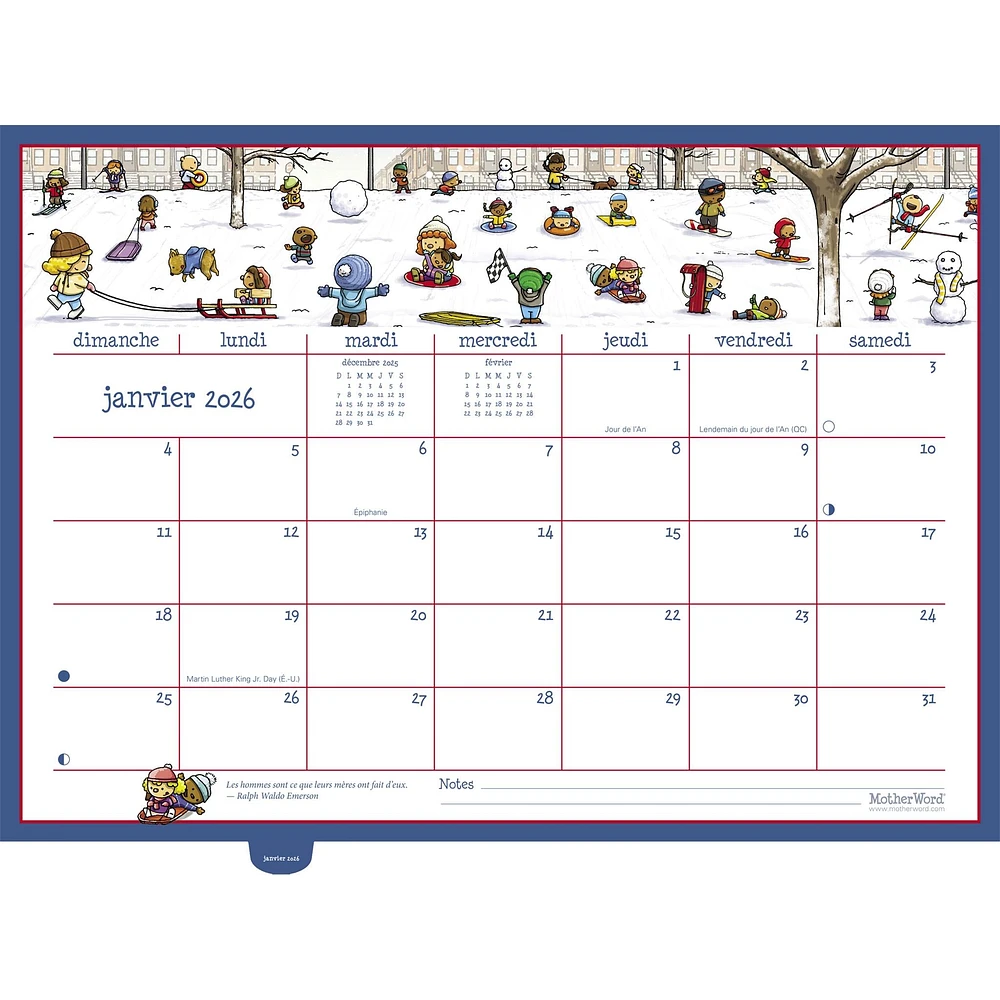 Motherword 2025-2026 Deluxe Wall Calendar (French)