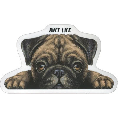 Ruff Life Pug Peeker Vinyl Sticker