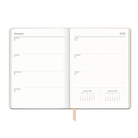 Flowers On Rose Quartz Large Dual-Textured Planner 2025 Calendar