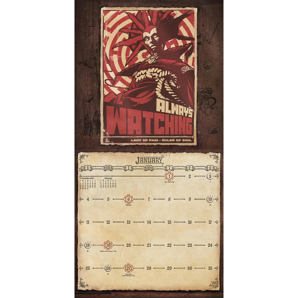 Dungeons And Dragons Classic 2026 Wall Calendar - Online Exclusive