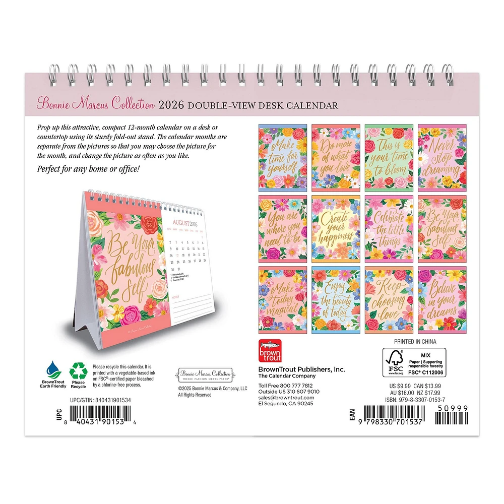 Bonnie Marcus 2026 Double View Easel Calendar - Online Exclusive