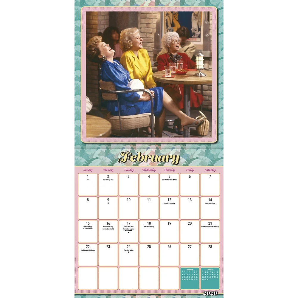 Golden Girls Exclusive with Print 2026 Deluxe Wall Calendar