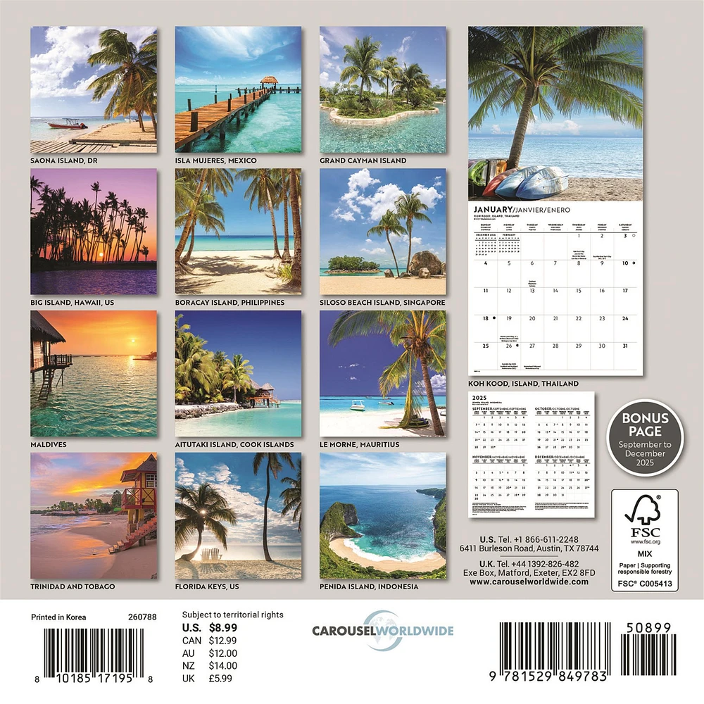 Island Paradise 2026 Mini Calendar
