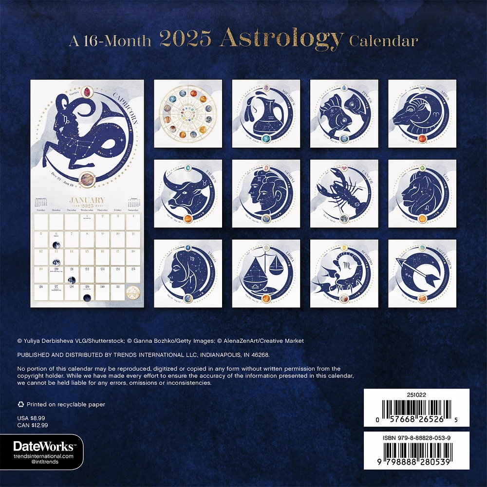 Astrology Mini 2025 Calendar