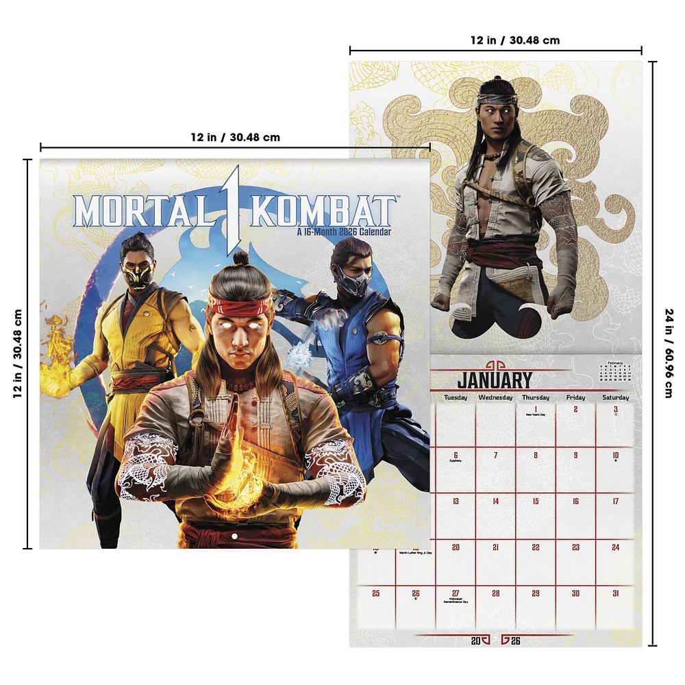 Mortal Kombat 2026 Wall Calendar - Online Exclusive