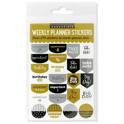 Black and Gold Essentials Planner Stickers