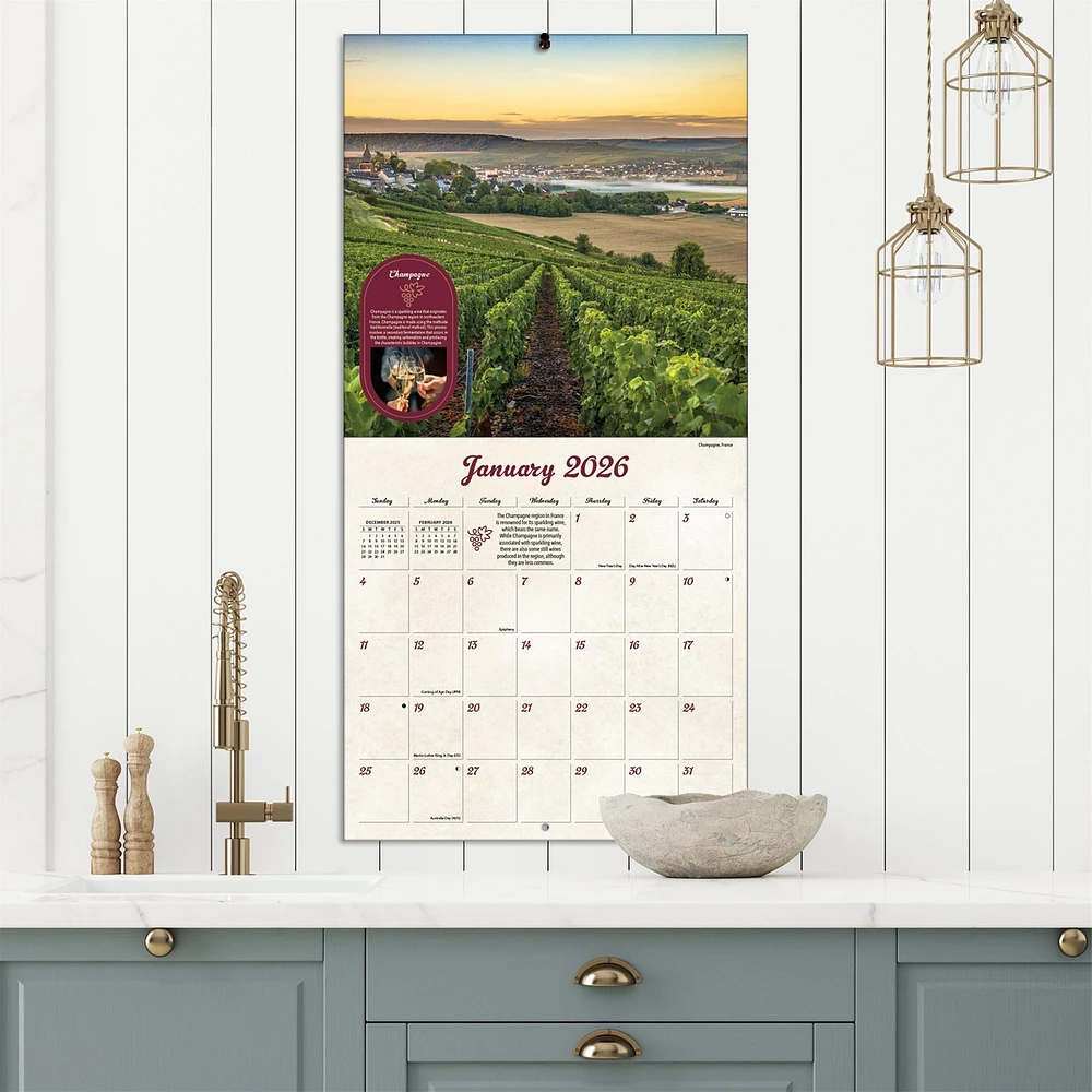 Wine Country 2026 Wall Calendar