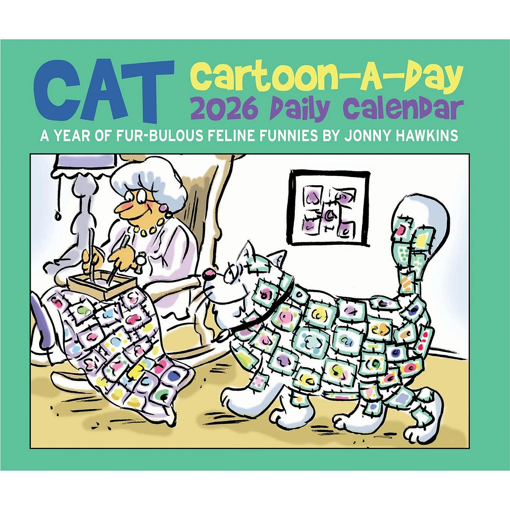 Cat Cartoon A Day By Jonny Hawkins 2026 Box Calendar
