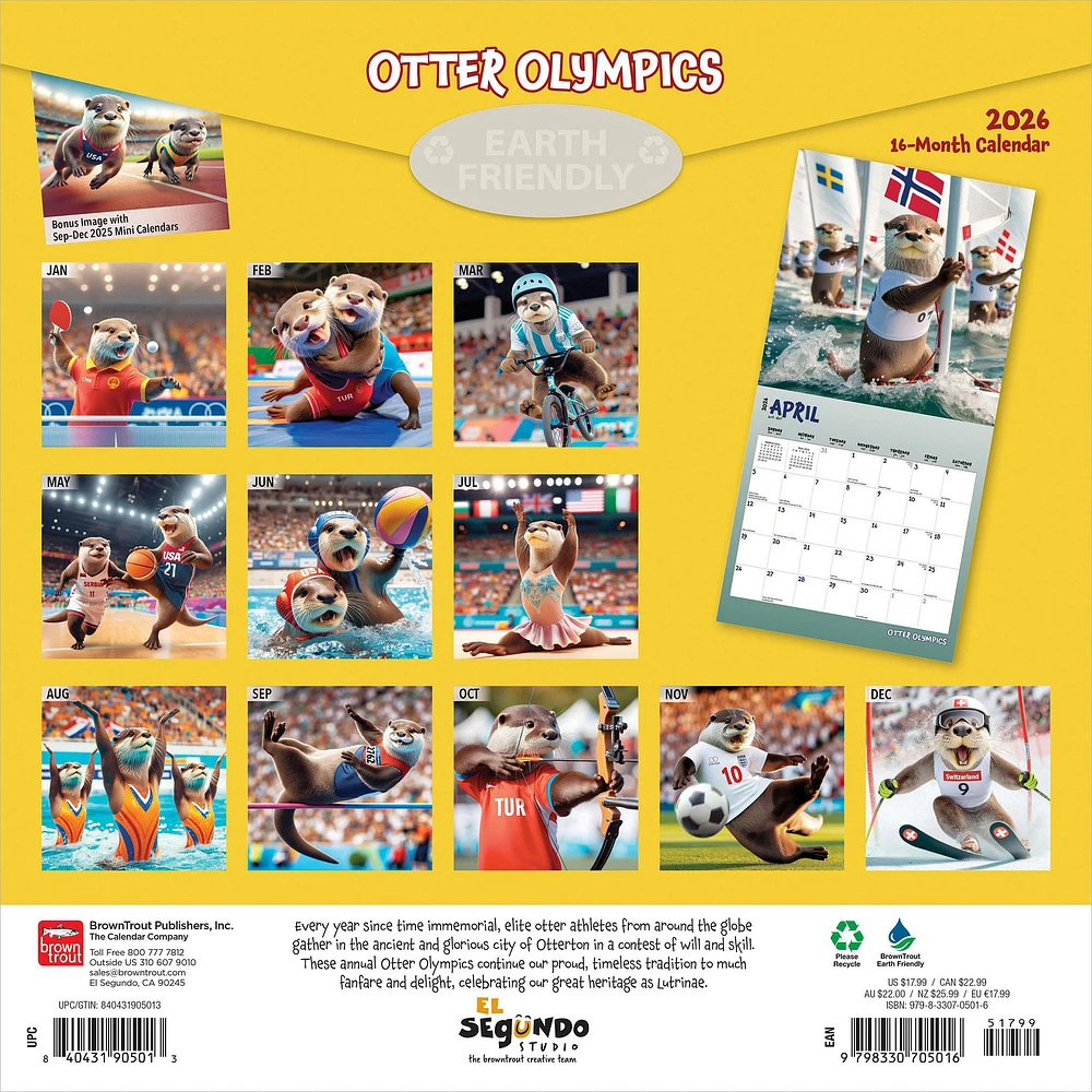 Otter Olympics 2026 Wall Calendar - Online Exclusive