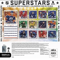 NHL Superstars Bilingual 2026 Wall Calendar